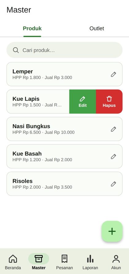 Layar Master Produk